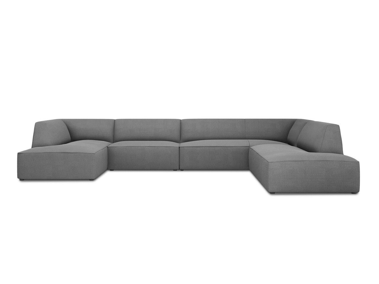 Coltar panoramic dreapta 7 locuri, Ruby, Micadoni Home, BL, 366x273x69 cm, poliester, gri - imagine 7